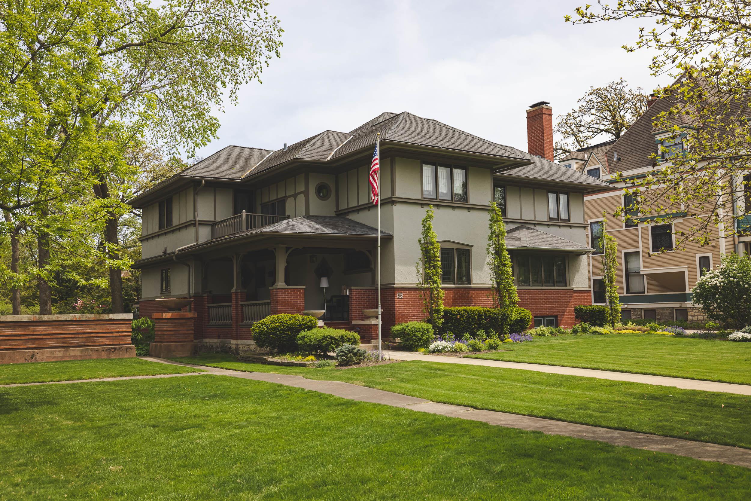 A home on the route of the architecture tour in Oak Park, IL