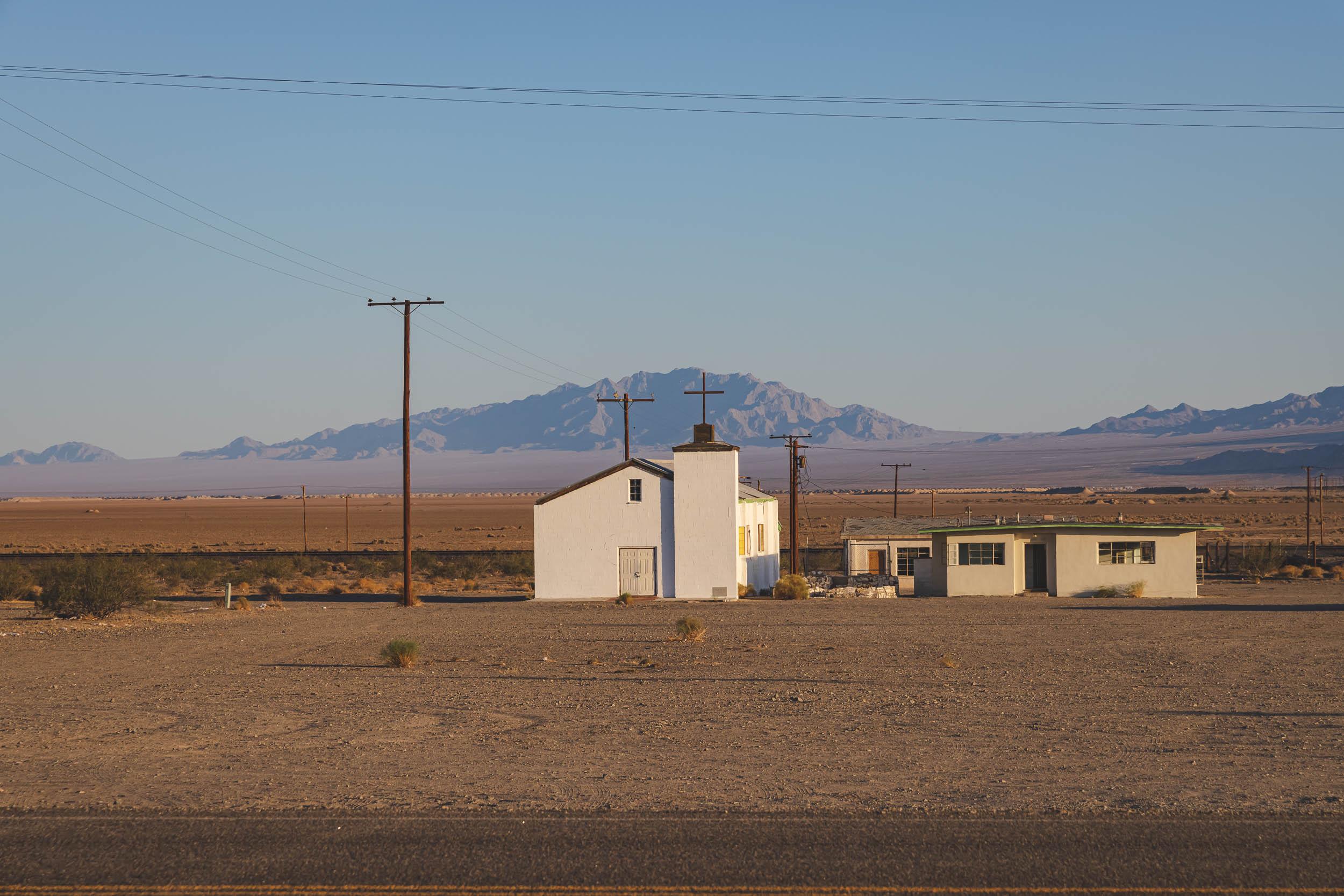 Some buildings in Amboy, California