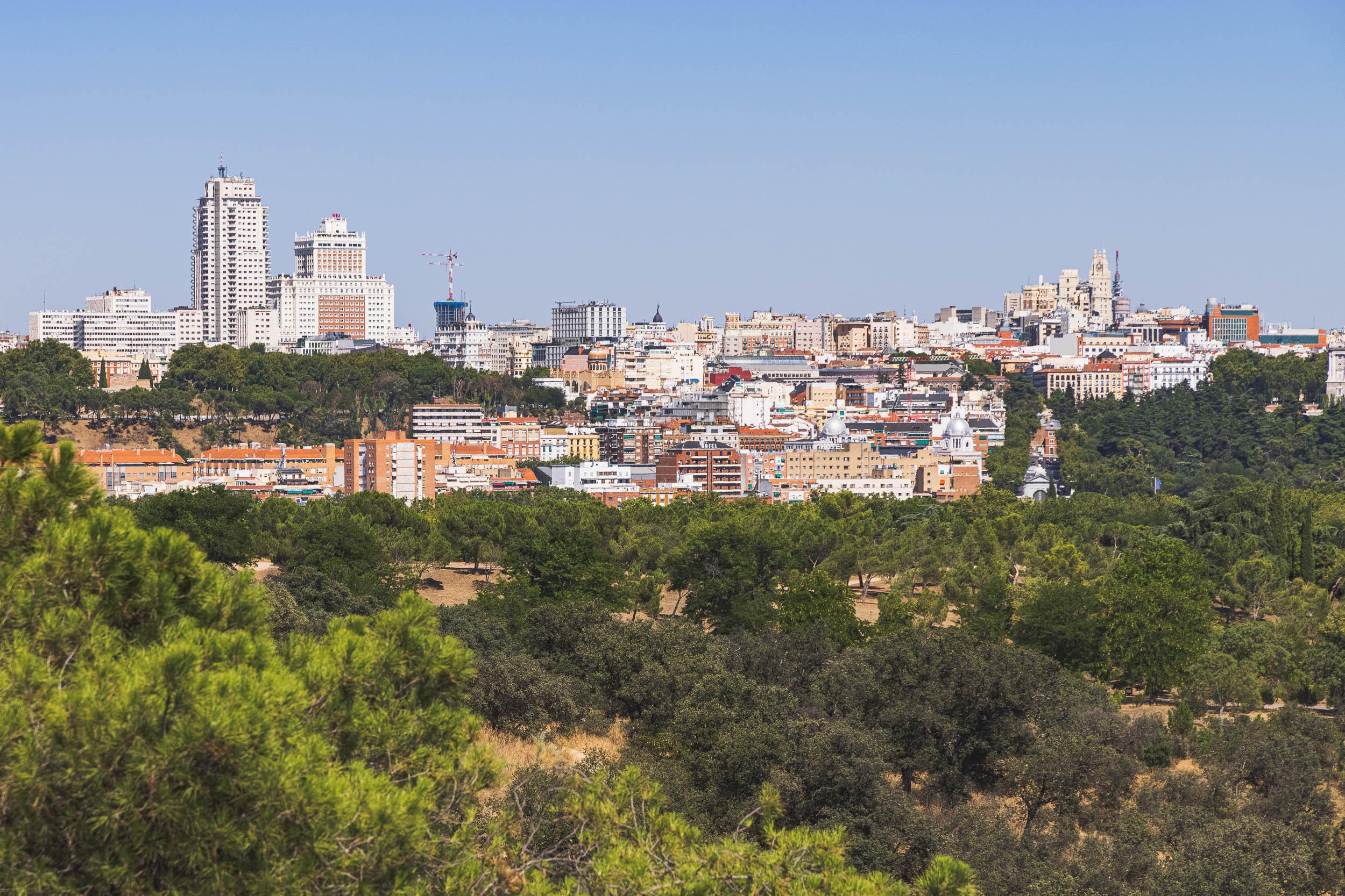The Madrid skyline viewed from Casa de Campo