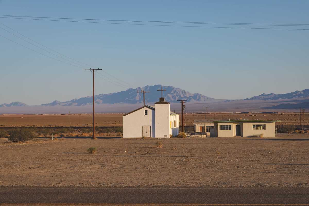Some buildings in Amboy, California
