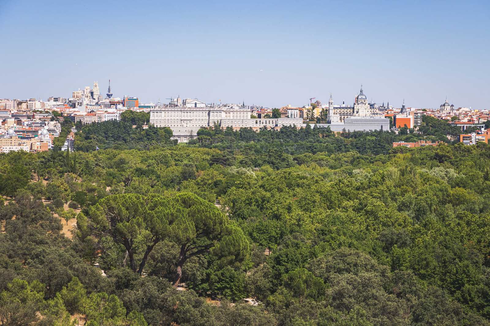 The Madrid skyline viewed from Casa de Campo
