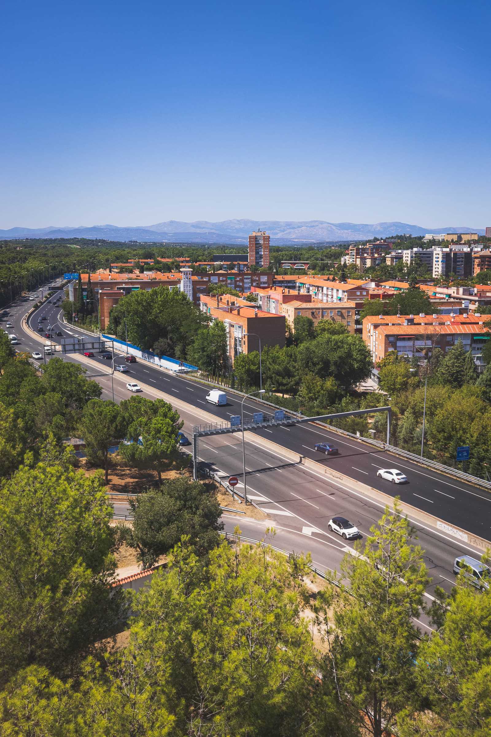 One of Madrid's ring highways viewed from the Teleférico car