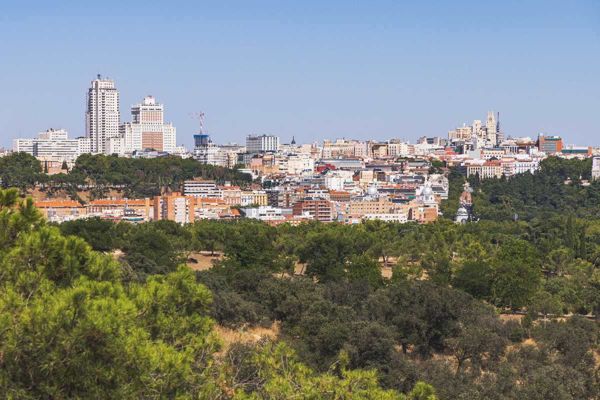The Madrid skyline viewed from Casa de Campo