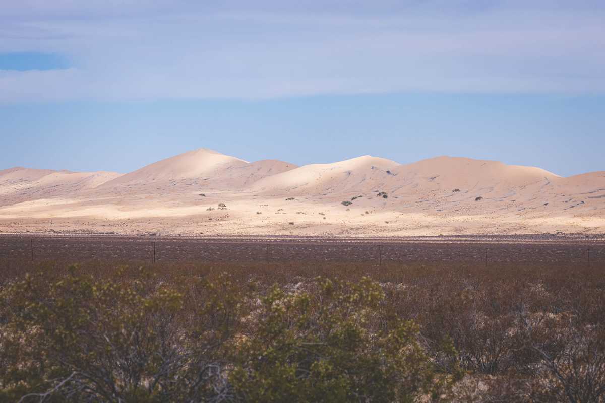 A massive formation of sand dunes